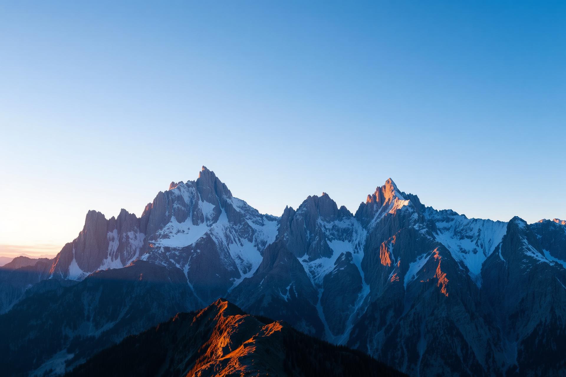 Misty forested mountain range